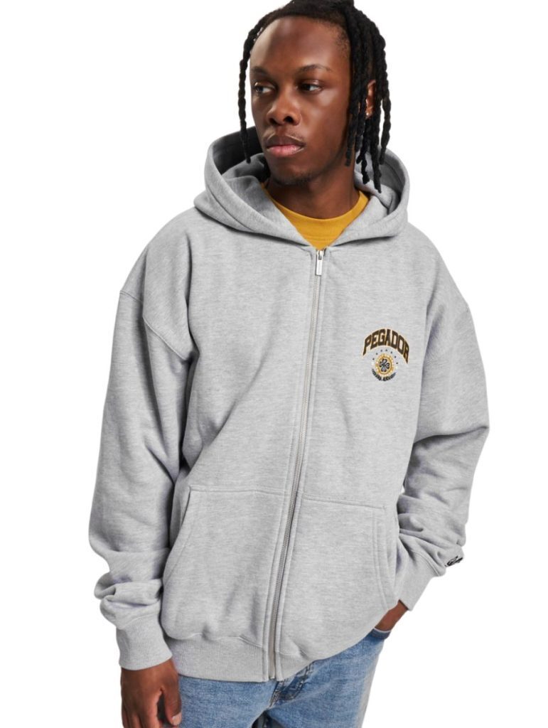 PEGADOR SMITH OVERSIZED SWEAT JACKET GREY MELANGE PG-2726-378-M-GR