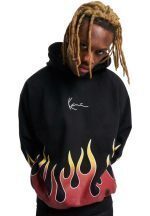 KARL KANI SMALL SIGNATURE FLAME OS HOODIE BLACK KM233-005-2