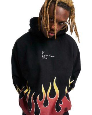 KARL KANI SMALL SIGNATURE FLAME OS HOODIE BLACK KM233-005-2