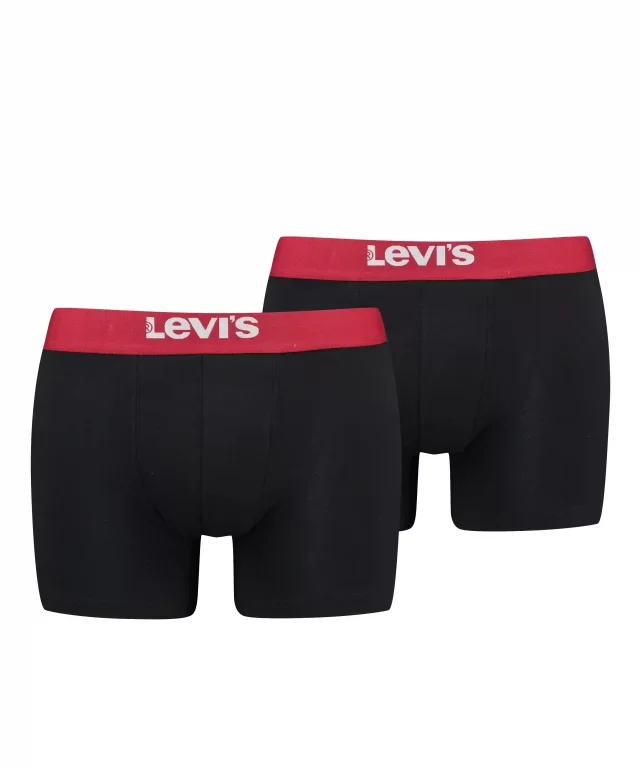 LEVIS MEN SOLID BASIC TRUNK 2-PACK BLACK RED 37149-0811 - LEVI'S