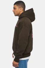 DROPSIZE HEAVY OVERSIZE CIRCLE HOODIE CHOCOLATE BROWN - Image 4