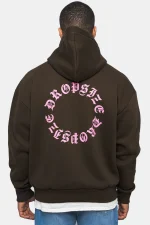 DROPSIZE HEAVY OVERSIZE CIRCLE HOODIE CHOCOLATE BROWN - Image 2