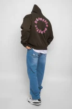 DROPSIZE HEAVY OVERSIZE CIRCLE HOODIE CHOCOLATE BROWN - Image 3