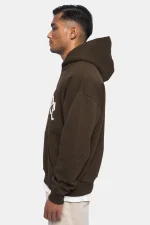 DROPSIZE HEAVY OVERSIZE V2 PUFFER PRINT HOODIE CHOCOLATE BROWN - Image 3