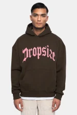 HEAVY OVERSIZE PUFFER PRINT HOODIE CHOCOLATE BROWN HOODIE