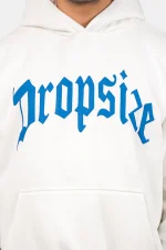 DROPSIZE HEAVY OVERSIZE PUFFER PRINT HOODIE WASHED WHITE - Image 3