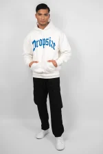 DROPSIZE HEAVY OVERSIZE PUFFER PRINT HOODIE WASHED WHITE - Image 2