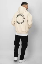 DROPSIZE HEAVY OVERSIZE CIRCLE HOODIE COCONUT MILK - Image 3