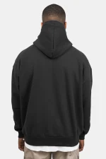 DROPSIZE HEAVY OVERSIZE FROTTEE EMBO HOODIE WASHED BLACK - Image 4