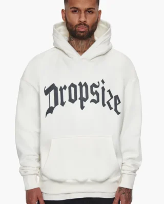 DROPSIZE HEAVY FRONTLOGO HOODIE CREAM/GREY