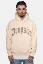 DROPSIZE HEAVY OVERSIZE PUFFER PRINT HOODIE NAVAJO BEIGE