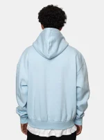 DROPSIZE HEAVY OVERSIZE PUFFER PRINT HOODIE BABY BLUE - Image 5