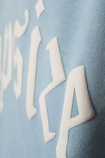 DROPSIZE HEAVY OVERSIZE PUFFER PRINT HOODIE BABY BLUE - Image 2