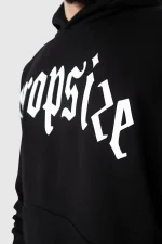DROPSIZE HEAVY LOGO DESIGN HOODIE BLACK - Image 2