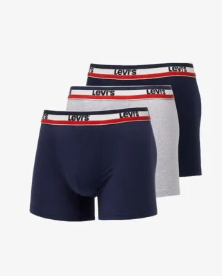 LEVI’S SPRTSWR LOGO BOXER BRIEF 3 PACK NAVY/GREY MELANGE 37149-0542 - LEVI'S