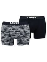 LEVIS MEN DISTORTED LOGO AOP BOXER BRIEF 2-PACK BLACK COMBO 37149-0907