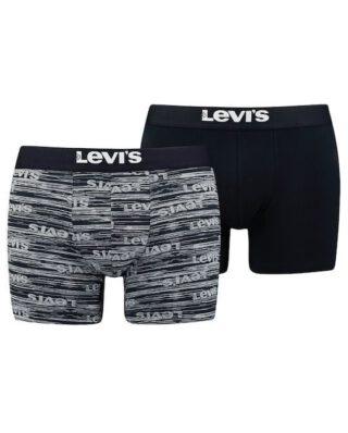 LEVIS MEN DISTORTED LOGO AOP BOXER BRIEF 2-PACK BLACK COMBO 37149-0907 - LEVI'S
