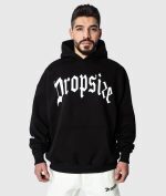 DROPSIZE HEAVY LOGO DESIGN HOODIE BLACK