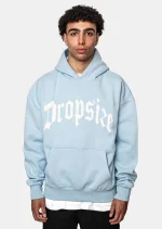 DROPSIZE HEAVY OVERSIZE PUFFER PRINT HOODIE BABY BLUE