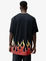 KARL KANI SMALL SIGNATURE FLAME TEE BLACK KM233-002-1 - Image 2