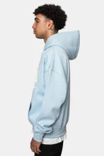 DROPSIZE HEAVY OVERSIZE PUFFER PRINT HOODIE BABY BLUE - Image 4
