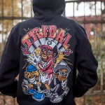 TRIBAL GEAR ORIGI OLD SCHOOL HOODIE BLACK TR2032-005 - Image 2