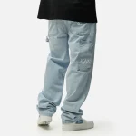 Karl Kani Retro Baggy Workwear Denim Bleached Blue KMI-PL063-090-12 - Image 2