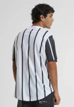 Karl Kani Serif Striped Block Baseball Shirt White/black Km241-040-1 - Image 5