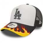 New Era LA Dodgers MLB Flame Dark Grey 9FORTY E-Frame Adjustable Trucker Cap 60565477