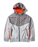 Sprayground Sg Print Block Zip Front Hoodie W/ Pop Contrast Silver SG8634SV