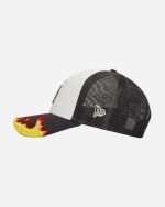 New Era LA Dodgers MLB Flame Dark Grey 9FORTY E-Frame Adjustable Trucker Cap 60565477 - Image 3