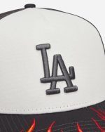 New Era LA Dodgers MLB Flame Dark Grey 9FORTY E-Frame Adjustable Trucker Cap 60565477 - Image 4