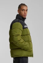 Karl Kani Retro Essential Puffer Jacket Olive Green KM-JK012-104-10 - Image 4