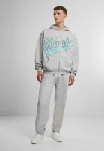 Karl Kani Zip-up sweatshirt Grey Melange-Light Blue KM243-018-2 - Image 2