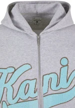 Karl Kani Zip-up sweatshirt Grey Melange-Light Blue KM243-018-2 - Image 6
