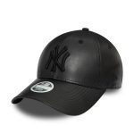 New Era New York Yankees Faux Leather Womens Black 9FORTY Adjustable Cap 60364301