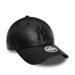 New Era New York Yankees Faux Leather Womens Black 9FORTY Adjustable Cap 60364301 - Image 2