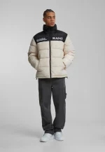 Karl Kani Retro Essential Puffer Jacket Light Sand Beige KM-JK012-023-24 - Image 2