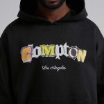 Upscale Studios Compton L.A. Heavy Oversize Hoody Black MT2460 - Image 2