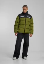 Karl Kani Retro Essential Puffer Jacket Olive Green KM-JK012-104-10 - Image 2