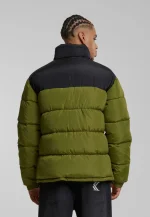 Karl Kani Retro Essential Puffer Jacket Olive Green KM-JK012-104-10 - Image 3