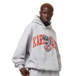Karl Kani OG Eagle Print OS Hoodie grey melange/red KM243-017-2