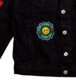 Bee Unusual Feel Good Patchwork Denim Jacket Black - Image 4