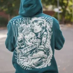 TRIBAL MAXX '89 HOODIE DARK TEAL TR2035-411 - Image 2