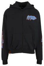 FORGOTTEN FACES HOODED GUY OVERSIZE ZIP HOODY BLACK FOF0159-00007 - Image 4