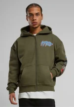 FORGOTTEN FACES COURAGE DEFINES OVERSIZE ZIP HOODIE OLIVE FOF0161-00176