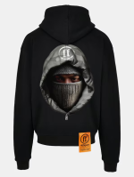 FORGOTTEN FACES HOODED ULTRA HEAVY COTTON HOODIE BLACK FOF0083-00007 - Image 4