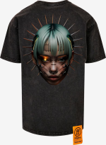 FORGOTTEN FACES SPIKE GIRL OVERSIZE ACID TEE BLACK FOF0122-00007 - Image 2