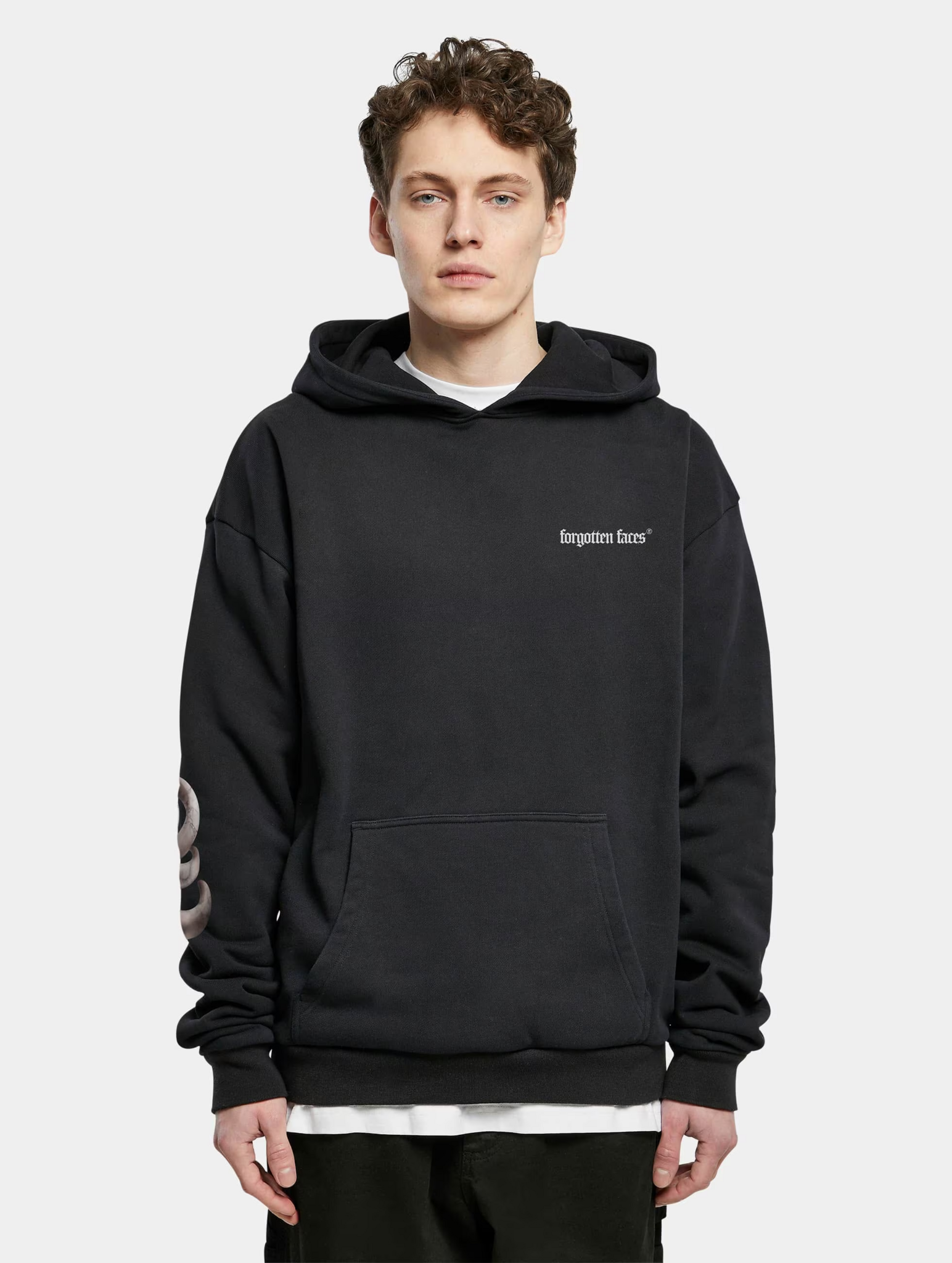 qerhgiuer Forgotten Faces Medusa Ultra Heavy Cotton Box Hoody Black FOF0033-00007 - Image 1
