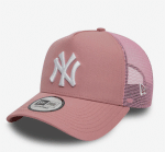 New Era 9FORTY A-Frame Trucker New York Yankees League Essential Dark Pink Cap 60595192